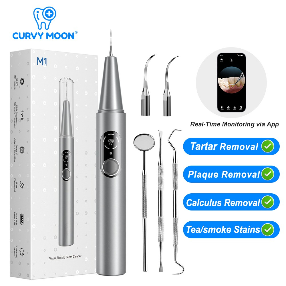 Teeth Whitening Or Tooth Whitening - CURVY MOON Widoczny Elektryczny Ultradźwiękowy Oczyszczacz