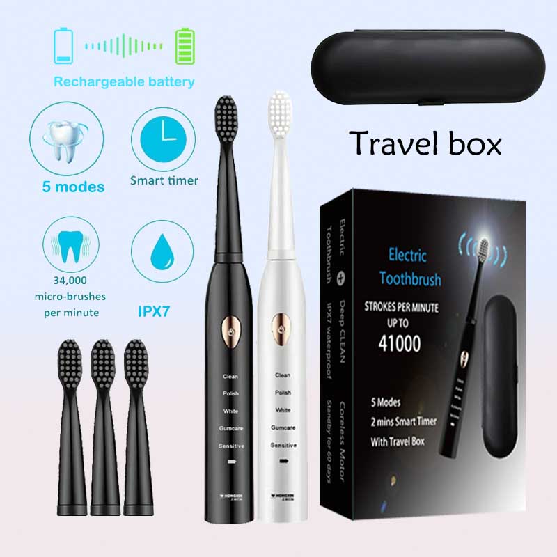 Teeth Whitening Or Tooth Whitening - Ultradźwiękowa elektryczna soniczna szczoteczka do zębów