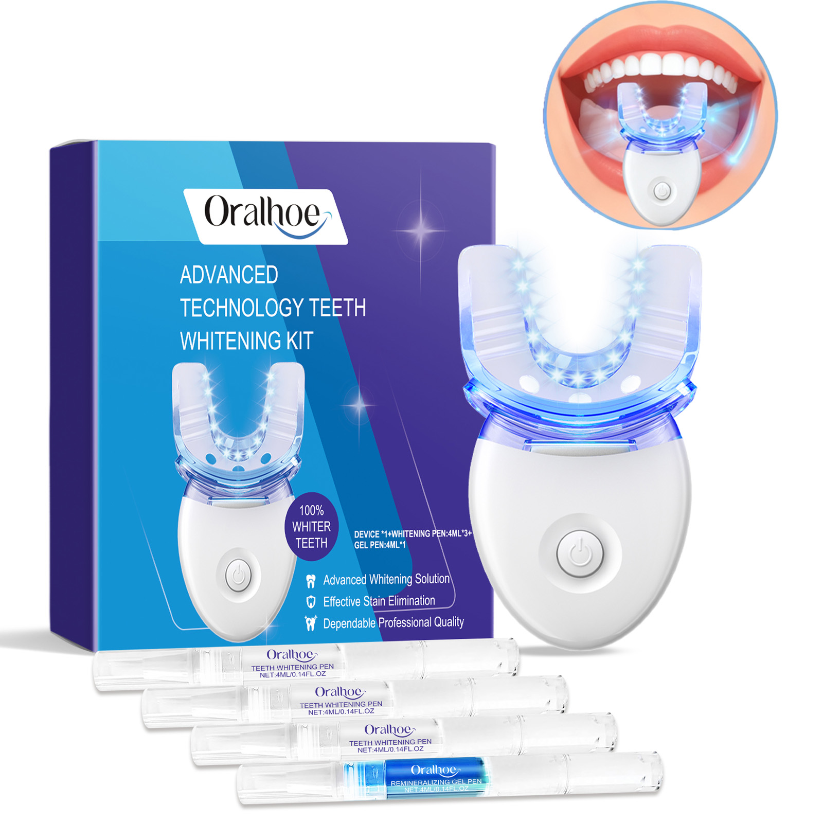 Teeth Whitening Kit - Profesjonalny zestaw do wybielania zębów z
