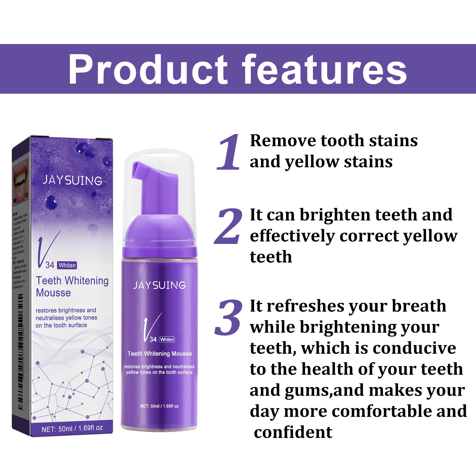 V34 Mus do czyszczenia zębów p – Teeth Whitening Yellow Teeth recenzja i cena